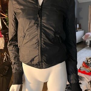 BLK DNM Black Bomber Jacket with Zipper Closure